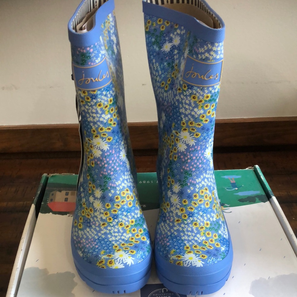Joules Floral Rain Boots size US 5 NWT